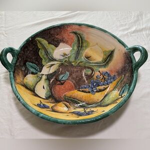 Handcrafted Ceramic Fruit Bowl or serving dish with Vibrant Colors